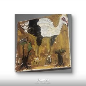 Elegant Bird Canvas Art in Earthy Tones